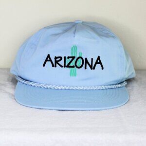 Retro Arizona Snap Back Hat Baby Blue with Rope Capital Caps One Size Fits All